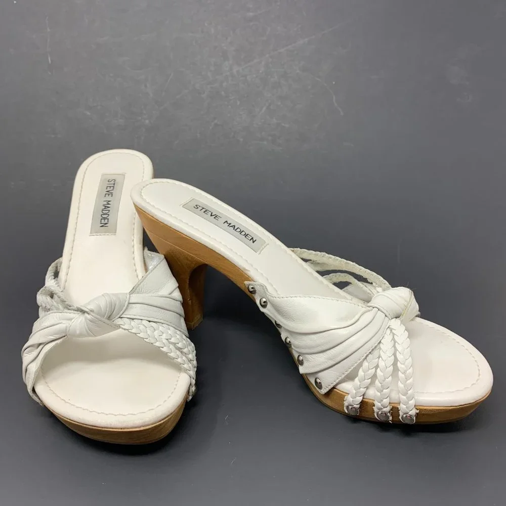 (SOLD)Steve Madden Knotted Leather Mule - Picture 1 of 9